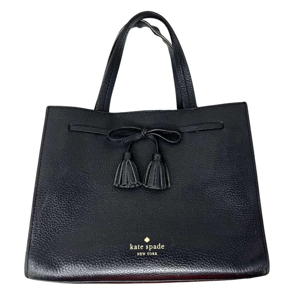 Kate Spade Hayes Medium Black‎ Pebbled Leather Handbag Purse Crossbody